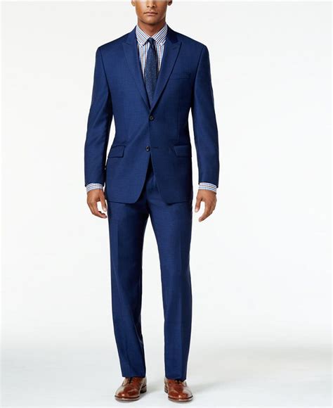 michael kors blue birdseye classic fit suit|Michael Kors Men's Classic.